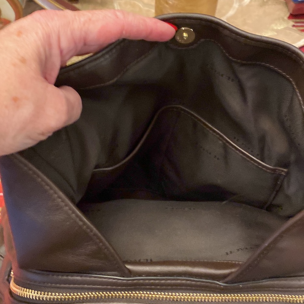 Coach leather and logo fabric Edie bag. - Picture 6 of 10